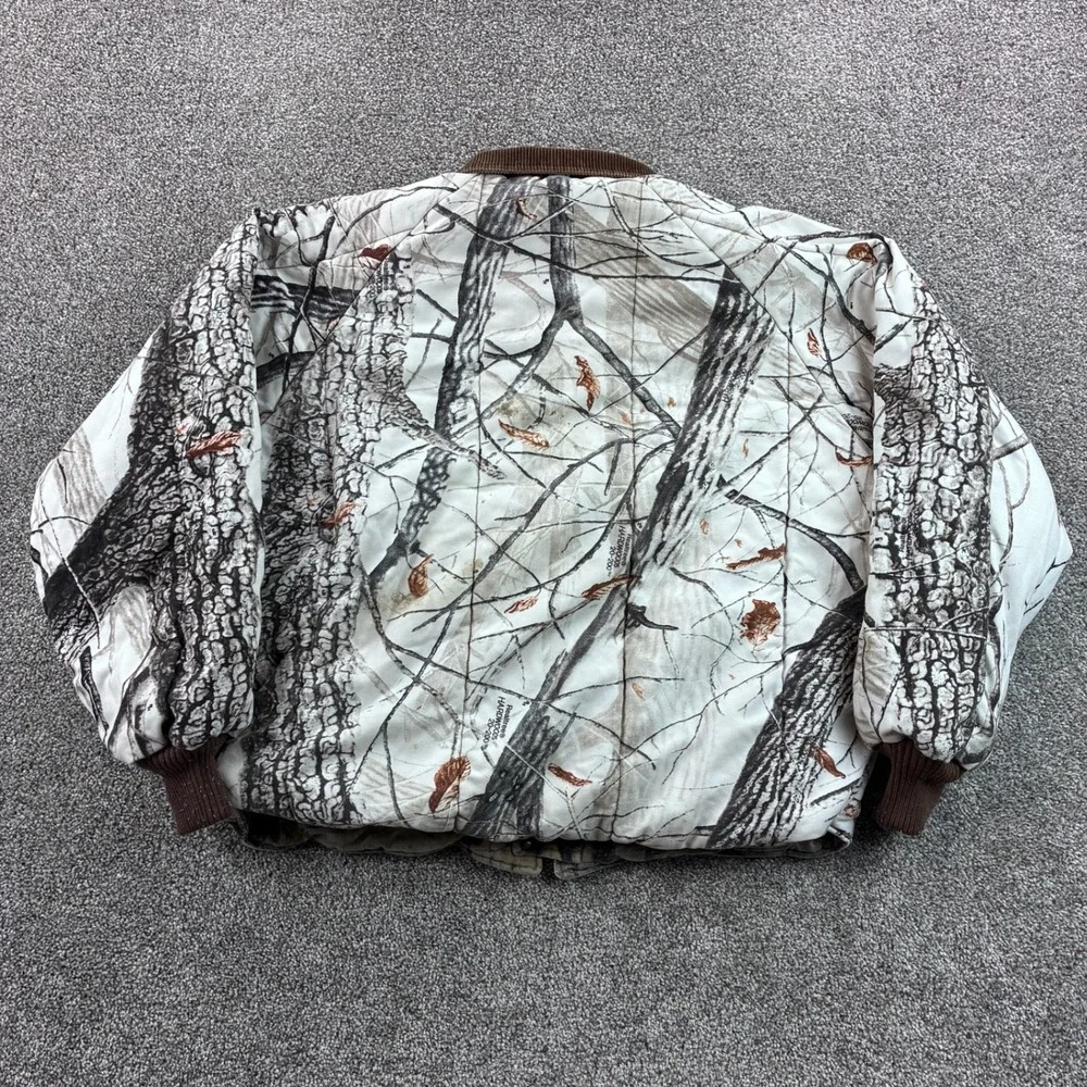 Vintage Walls Camo Bomber Jacket Mens L Tall Realtree Camouflage Reversible USA